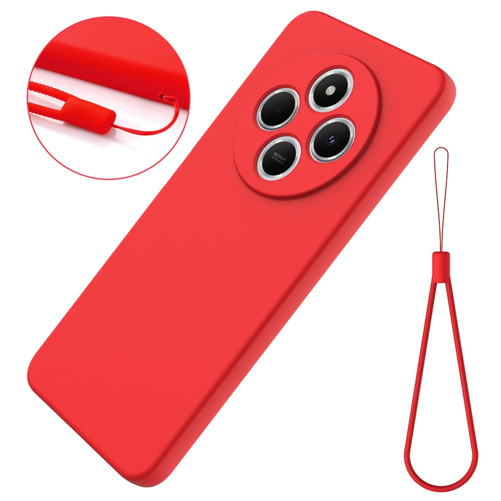 For Xiaomi Redmi 17C 4G / Poco C75 5G / Poco C75 4G / Redmi 14R 5G / 14C 4G / A4 5G Case Liquid Silicone Anti-Scratch Phone Cover with Hand Strap