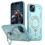 For iPhone 15 Plus Case Compatible with MagSafe Military Protection PC+TPU Kickstand Phone Cover