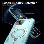 For iPhone 15 Plus Case Compatible with MagSafe Military Protection PC+TPU Kickstand Phone Cover
