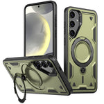 Til Samsung Galaxy S24 FE Magnetisk Cover Militær Beskyttelse PC+TPU Støtteben Telefoncover