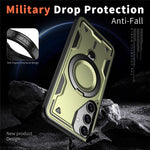 Til Samsung Galaxy S24 FE Magnetisk Cover Militær Beskyttelse PC+TPU Støtteben Telefoncover
