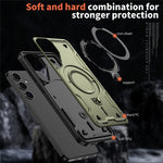 Til Samsung Galaxy S24 FE Magnetisk Cover Militær Beskyttelse PC+TPU Støtteben Telefoncover