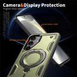 Til Samsung Galaxy S24 FE Magnetisk Cover Militær Beskyttelse PC+TPU Støtteben Telefoncover