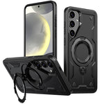 Til Samsung Galaxy S24 FE Magnetisk Cover Militær Beskyttelse PC+TPU Støtteben Telefoncover