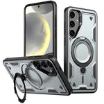 Til Samsung Galaxy S24 FE Magnetisk Cover Militær Beskyttelse PC+TPU Støtteben Telefoncover