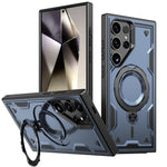 Samsung Galaxy S23 Ultra / S22 Ultra 5G Magnetiskt Skal Militärt Skyddande PC+TPU Stativ mobilskal