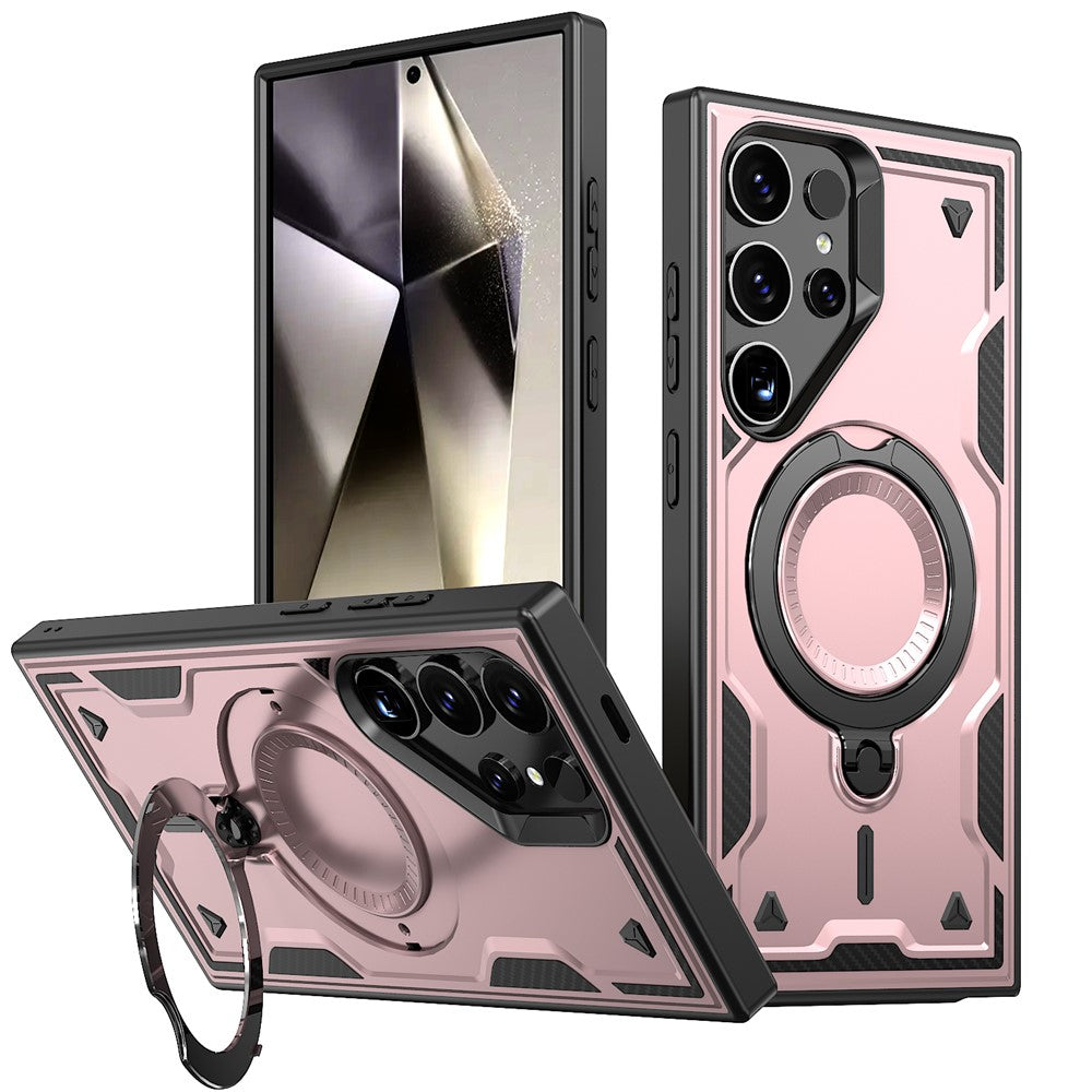 Samsung Galaxy S23 Ultra / S22 Ultra 5G Magnetiskt Skal Militärt Skyddande PC+TPU Stativ mobilskal