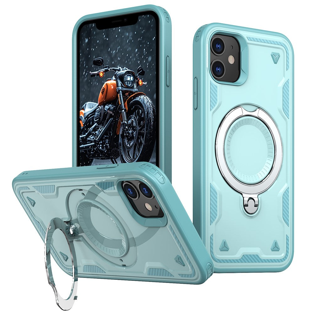 Til iPhone 11 / XR Cover Kompatibel med MagSafe Militær Beskyttelse PC+TPU Kickstand Telefoncover
