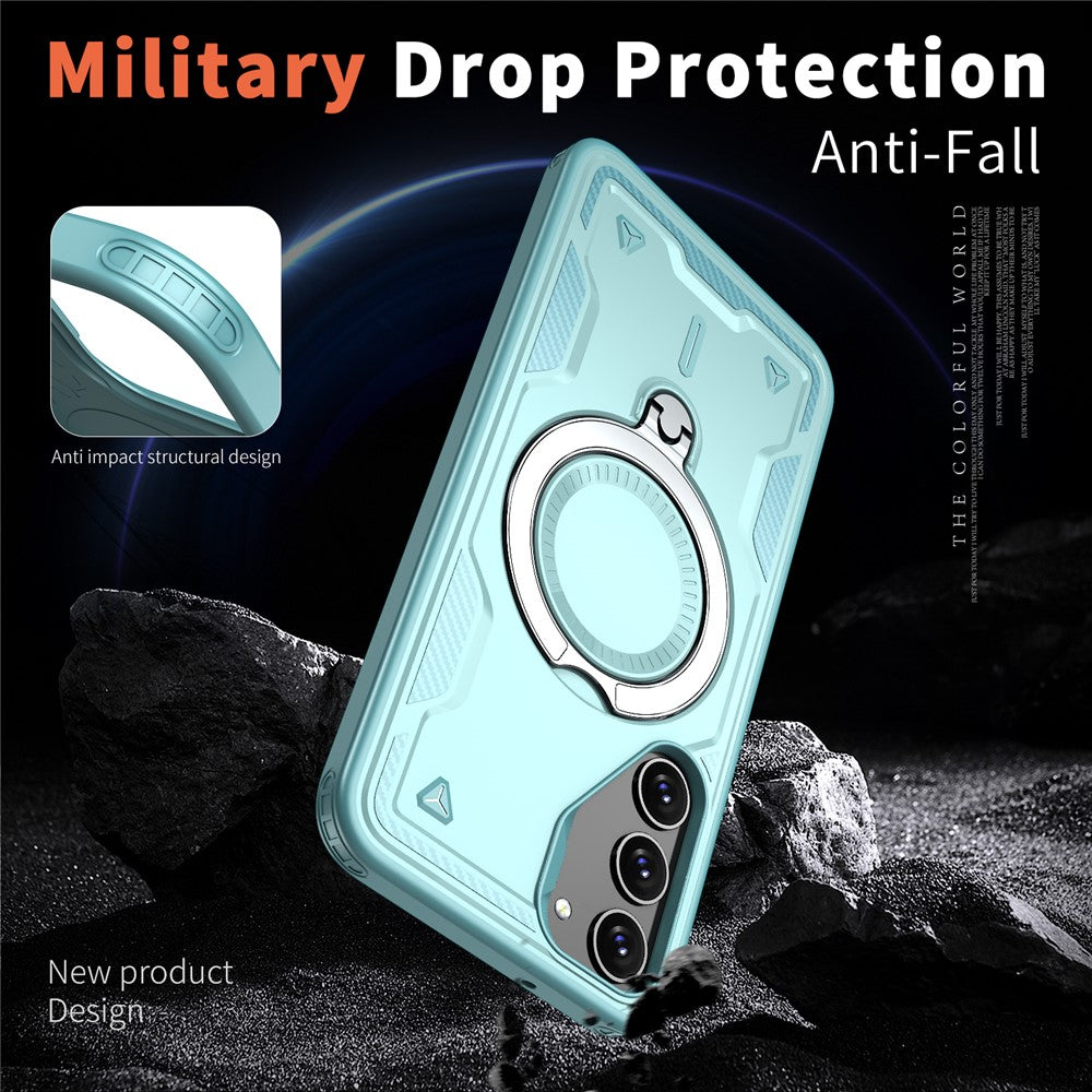 For Samsung Galaxy S23+ Case Magnetic Case Military Protection PC+TPU Kickstand Phone Cover