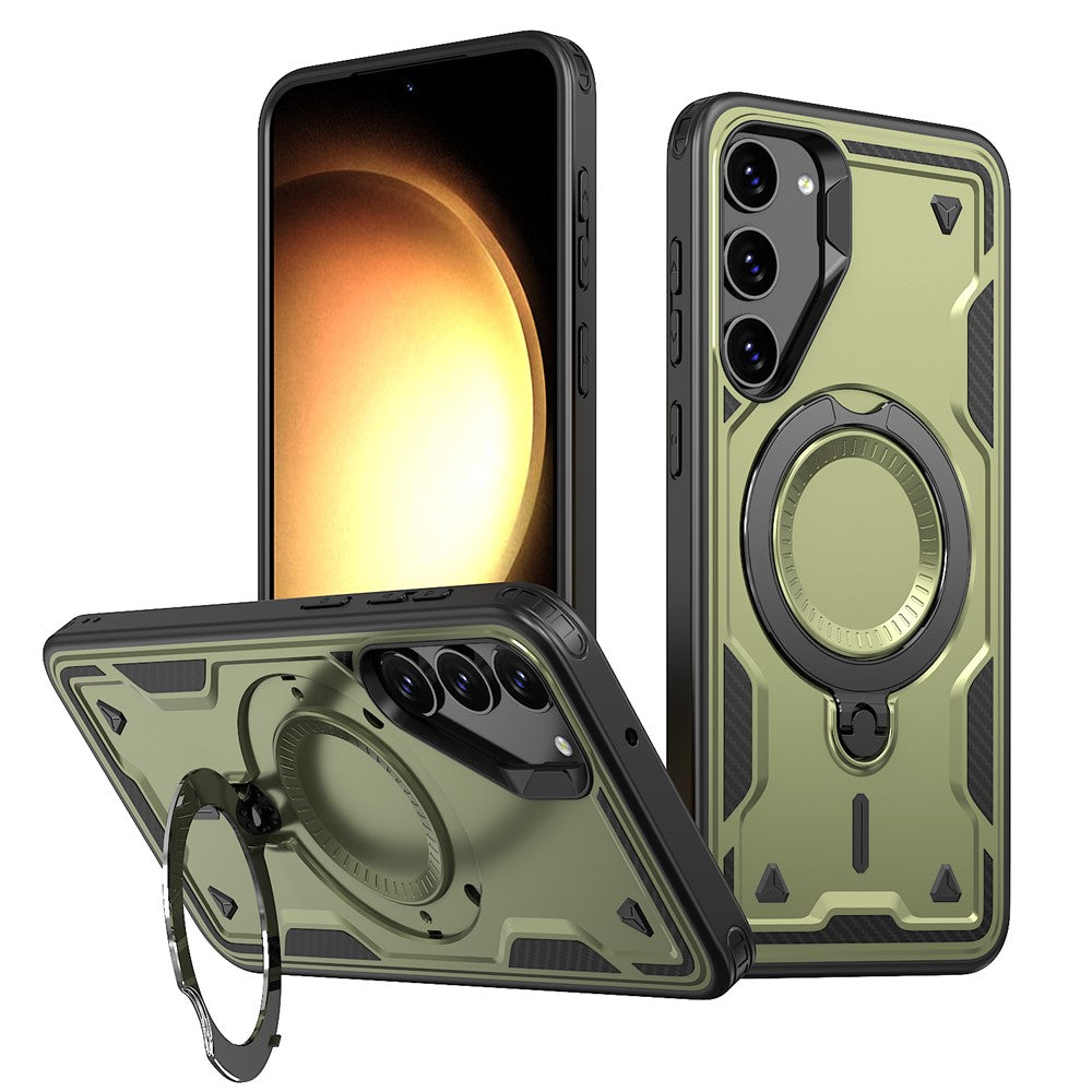 For Samsung Galaxy S23+ Case Magnetic Case Military Protection PC+TPU Kickstand Phone Cover