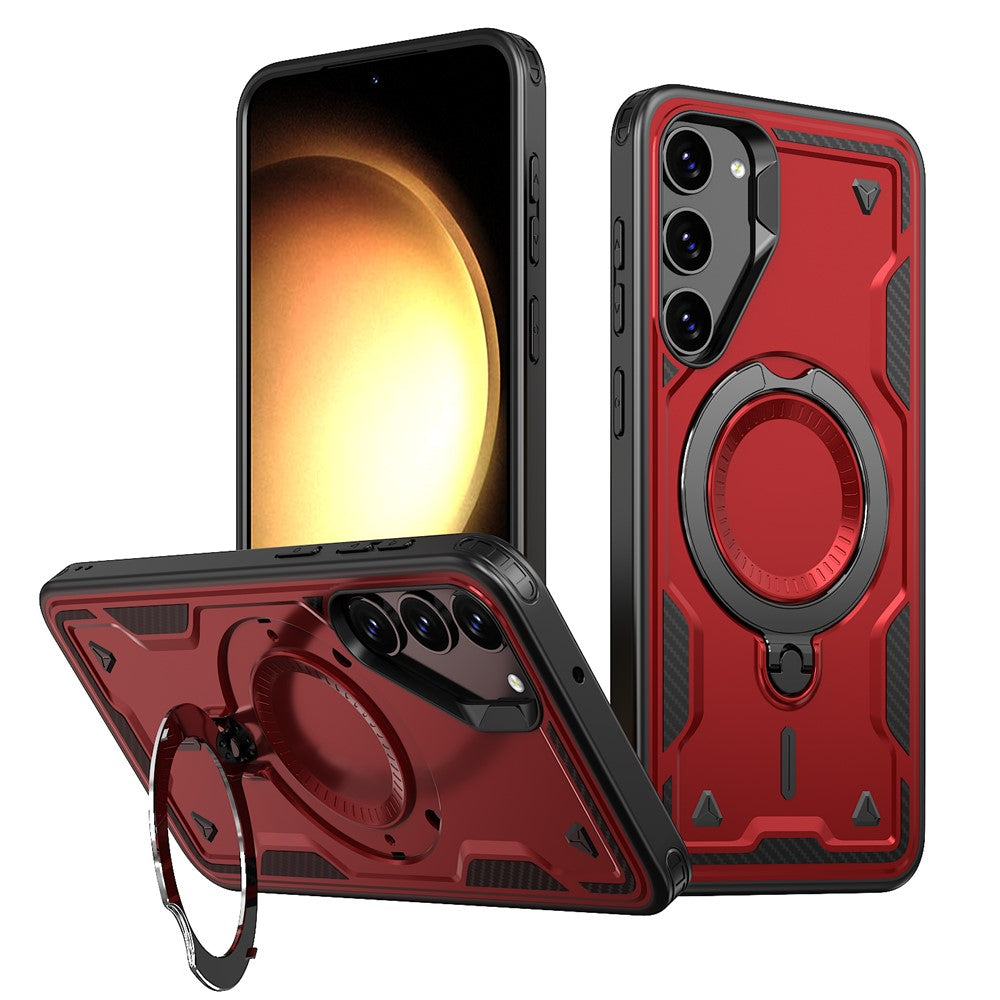 For Samsung Galaxy S23+ Case Magnetic Case Military Protection PC+TPU Kickstand Phone Cover