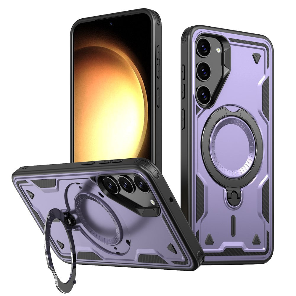 For Samsung Galaxy S23+ Case Magnetic Case Military Protection PC+TPU Kickstand Phone Cover