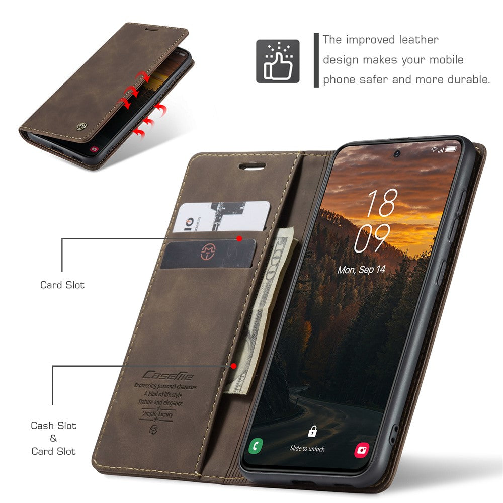 CASEME cover til Samsung Galaxy S24 FE, 013-serien, kortholder, stativ og lædercover