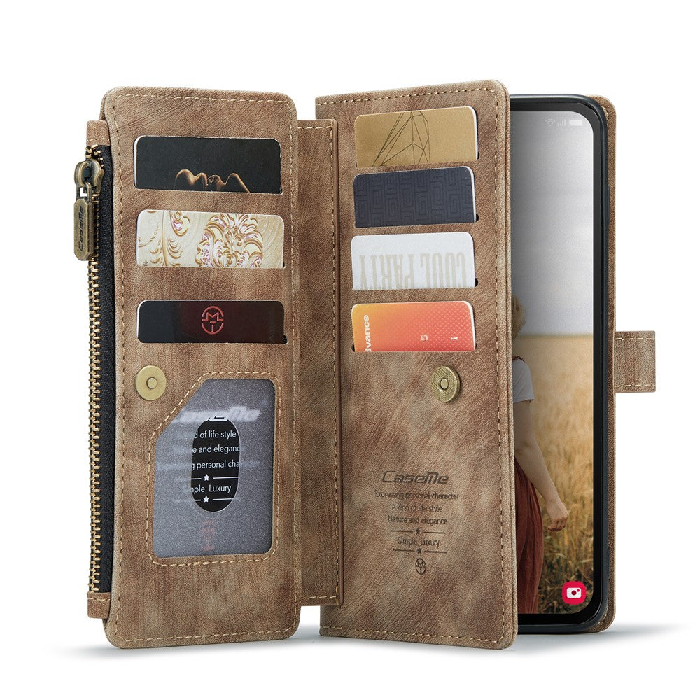 CASEME til Samsung Galaxy S24 FE Telefoncovers med Rem C30 Lynlås Flere Kortrum PU Læder Cover