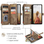 CASEME til Samsung Galaxy S24 FE Telefoncovers med Rem C30 Lynlås Flere Kortrum PU Læder Cover