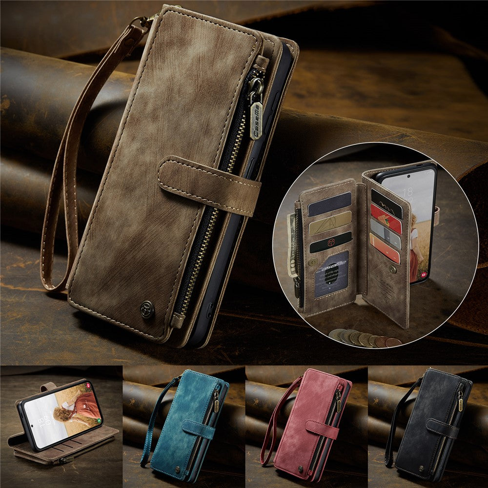 CASEME til Samsung Galaxy S24 FE Telefoncovers med Rem C30 Lynlås Flere Kortrum PU Læder Cover