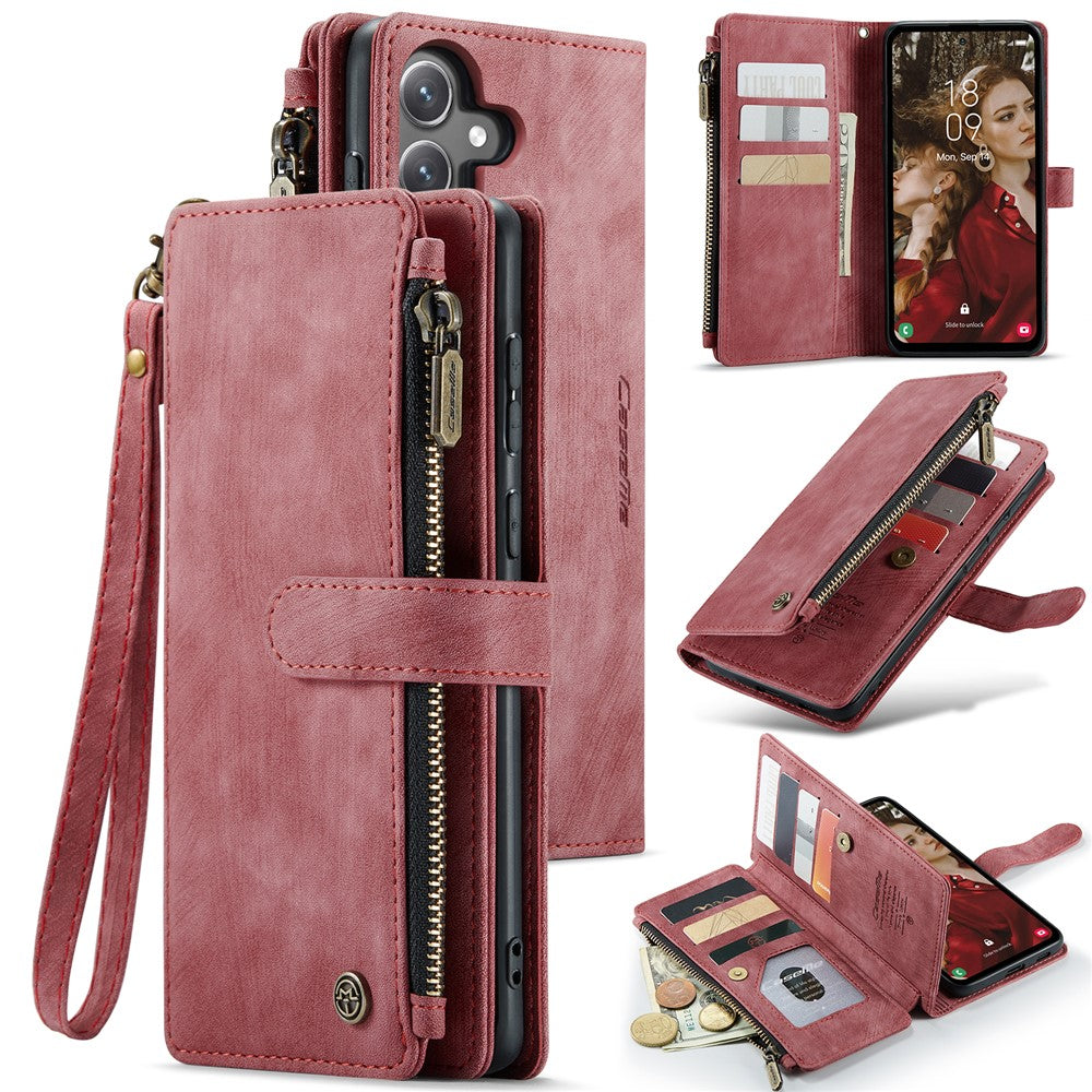CASEME til Samsung Galaxy S24 FE Telefoncovers med Rem C30 Lynlås Flere Kortrum PU Læder Cover