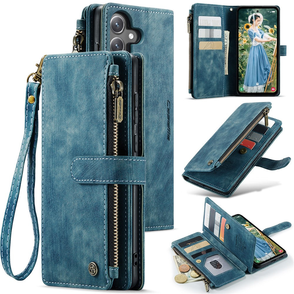 CASEME til Samsung Galaxy S24 FE Telefoncovers med Rem C30 Lynlås Flere Kortrum PU Læder Cover