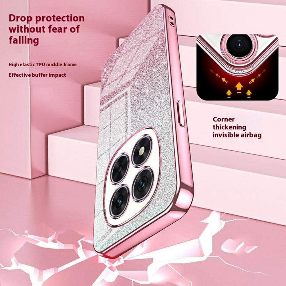 For Xiaomi Redmi Note 14 Pro 5G / Poco X7 5G Case Electroplating Gradient Glitter TPU Phone Cover
