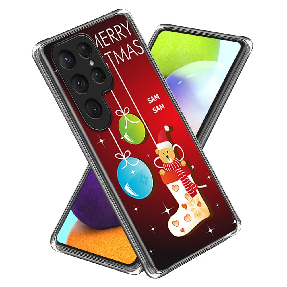 Samsung Galaxy S25 Ultra-skal med julmönster och mjukt TPU-fodral