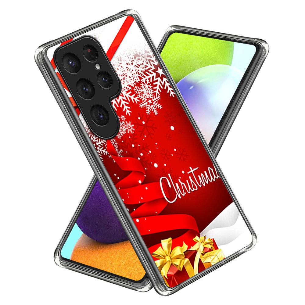 Samsung Galaxy S25 Ultra-skal med julmönster och mjukt TPU-fodral