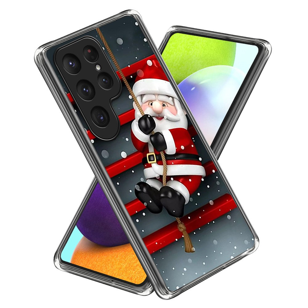 Samsung Galaxy S25 Ultra-skal med julmönster och mjukt TPU-fodral