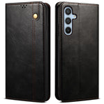 Til Samsung Galaxy S25+ Cover Crazy Horse Tekstur Vokset Læderpung Stativ Telefoncover