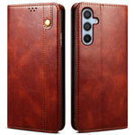 Til Samsung Galaxy S25+ Cover Crazy Horse Tekstur Vokset Læderpung Stativ Telefoncover