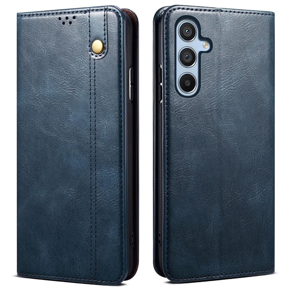 For Samsung Galaxy S25+ Case Crazy Horse Texture Waxy Leather Wallet Stand Phone Cover