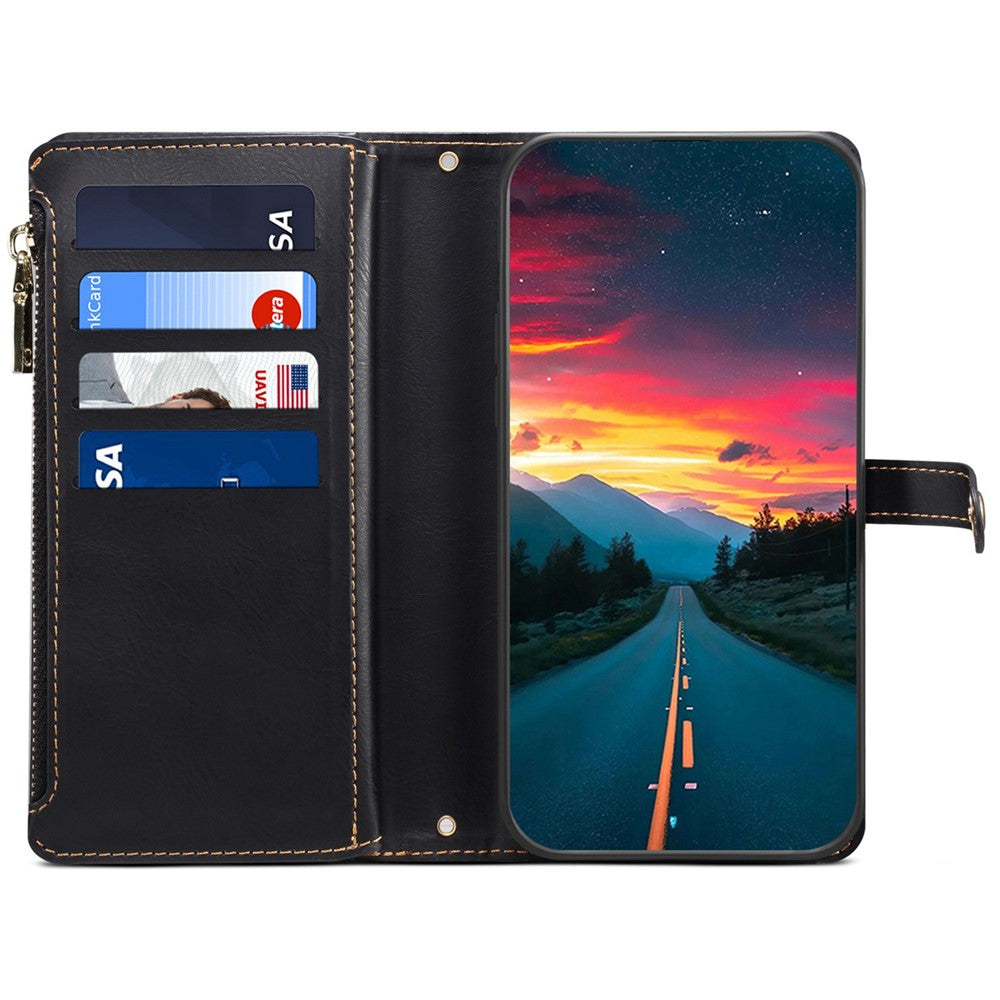 ESEBLE Galaxy Series For Samsung Galaxy S25+ Case Leather Zipper Phone Cover RFID Blocking