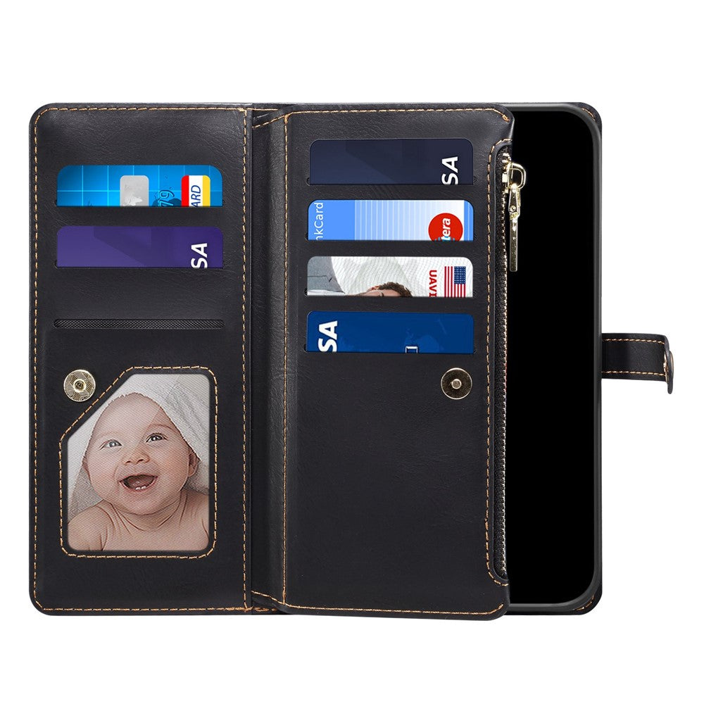 ESEBLE Galaxy Series For Samsung Galaxy S25+ Case Leather Zipper Phone Cover RFID Blocking