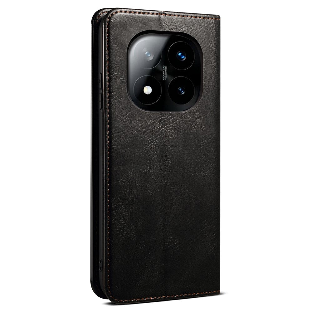 For Xiaomi Redmi Note 14 Pro 5G / Poco X7 5G Case Crazy Horse Texture Waxy Leather Wallet Stand Phone Cover
