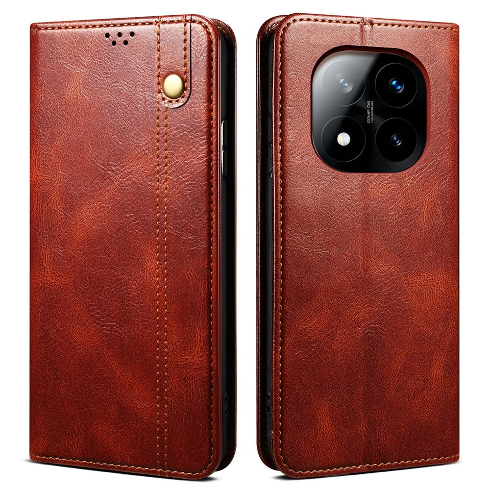 For Xiaomi Redmi Note 14 Pro 5G / Poco X7 5G Case Crazy Horse Texture Waxy Leather Wallet Stand Phone Cover