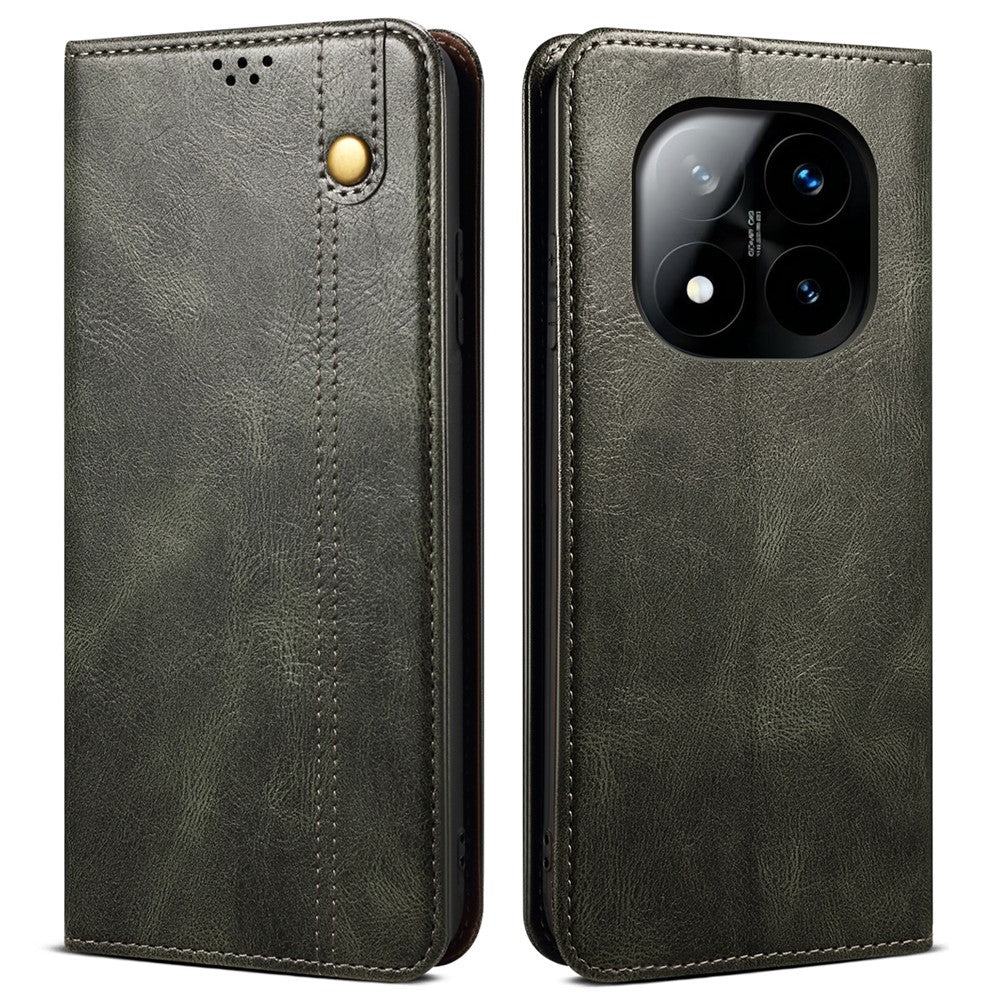 For Xiaomi Redmi Note 14 Pro 5G / Poco X7 5G Case Crazy Horse Texture Waxy Leather Wallet Stand Phone Cover
