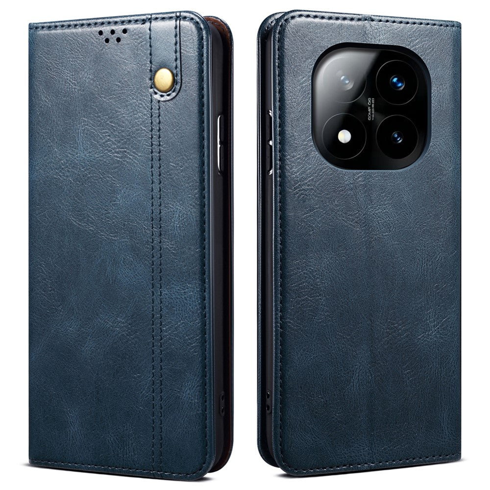 For Xiaomi Redmi Note 14 Pro 5G / Poco X7 5G Case Crazy Horse Texture Waxy Leather Wallet Stand Phone Cover
