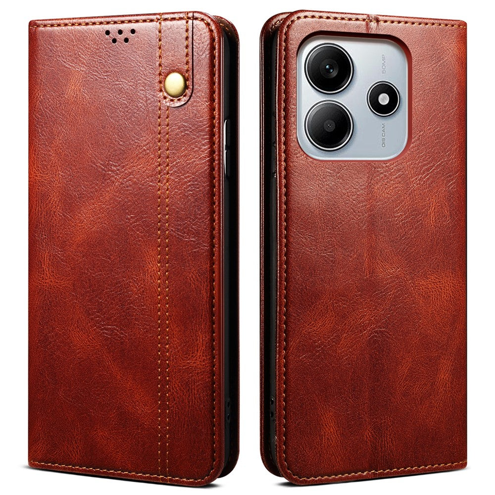 For Xiaomi Redmi Note 14 5G Case Crazy Horse Texture Waxy Leather Wallet Stand Phone Cover
