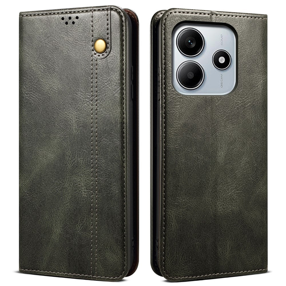 For Xiaomi Redmi Note 14 5G Case Crazy Horse Texture Waxy Leather Wallet Stand Phone Cover