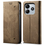 For Xiaomi Redmi Note 14 5G Case Jeans Cloth Texture Anti-Scratch Leather Stand Phone Cover