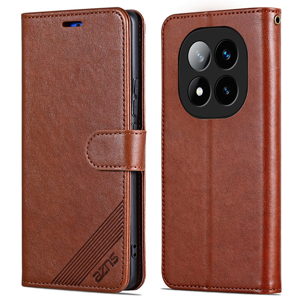 AZNS For Xiaomi Redmi Note 14 Pro 5G / Poco X7 5G Case Anti-Scratch PU Leather Stand Wallet Phone Cover