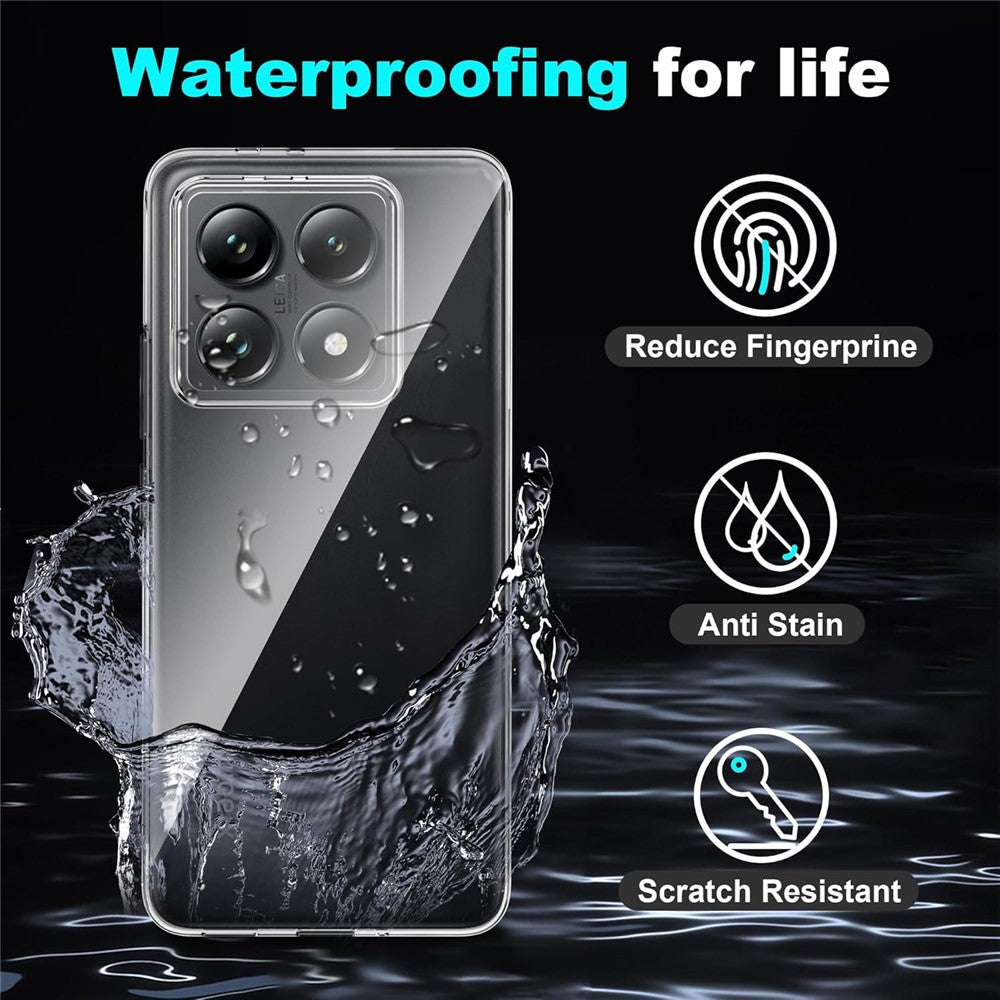 For Xiaomi 14T Case Anti-Fingerprint Crystal Clear TPU Phone Cover