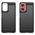 For Motorola Moto G35 5G Case Carbon Fiber Texture TPU Brushed Phone Cover