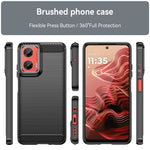 For Motorola Moto G35 5G Case Carbon Fiber Texture TPU Brushed Phone Cover