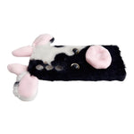 For Samsung Galaxy S25 Case Fluffy Cute Cow Winter Plush Inner TPU Phone Cover