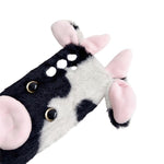 For Samsung Galaxy S25 Case Fluffy Cute Cow Winter Plush Inner TPU Phone Cover