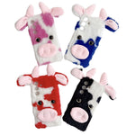 For Samsung Galaxy S25 Case Fluffy Cute Cow Winter Plush Inner TPU Phone Cover