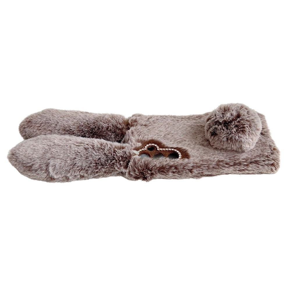 For Samsung Galaxy S25+ Case Plush Cute Bunny Winter Fluffy TPU Phone Cover