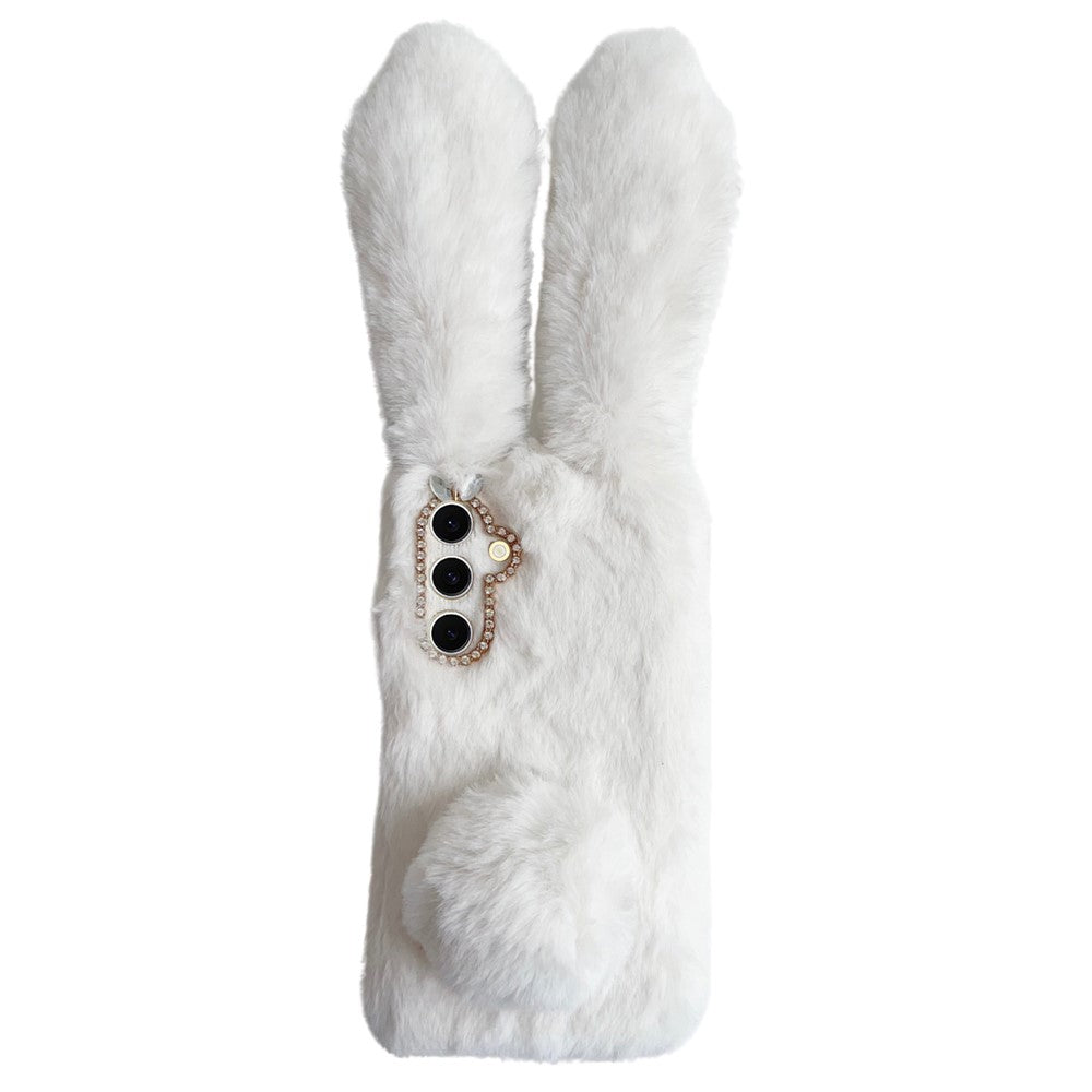 For Samsung Galaxy S25+ Case Plush Cute Bunny Winter Fluffy TPU Phone Cover