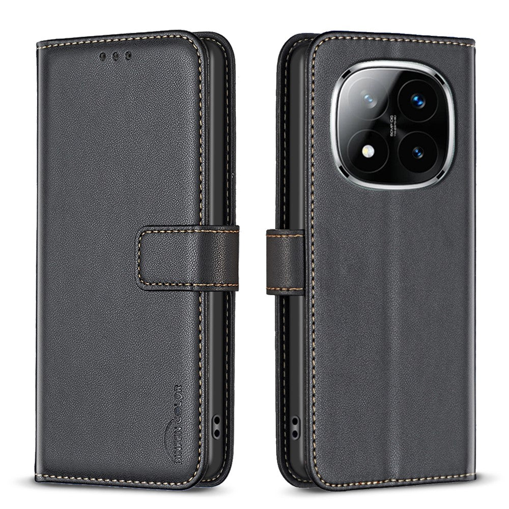 BINFEN COLOR BF17 For Xiaomi Redmi Note 14 Pro+ 5G / Note 14 Pro 5G / Poco X7 5G Case Wallet Folio Flip Leather Cover