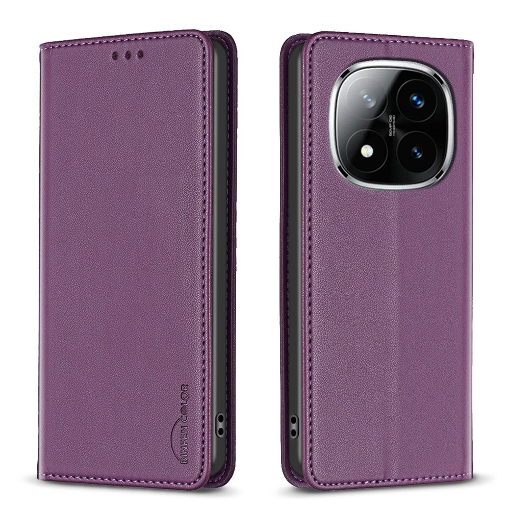 BINFEN COLOR BF18 För Xiaomi Redmi Note 14 Pro+ 5G / Note 14 Pro 5G / Poco X7 5G Läderfodral Korthållare mobilskydd