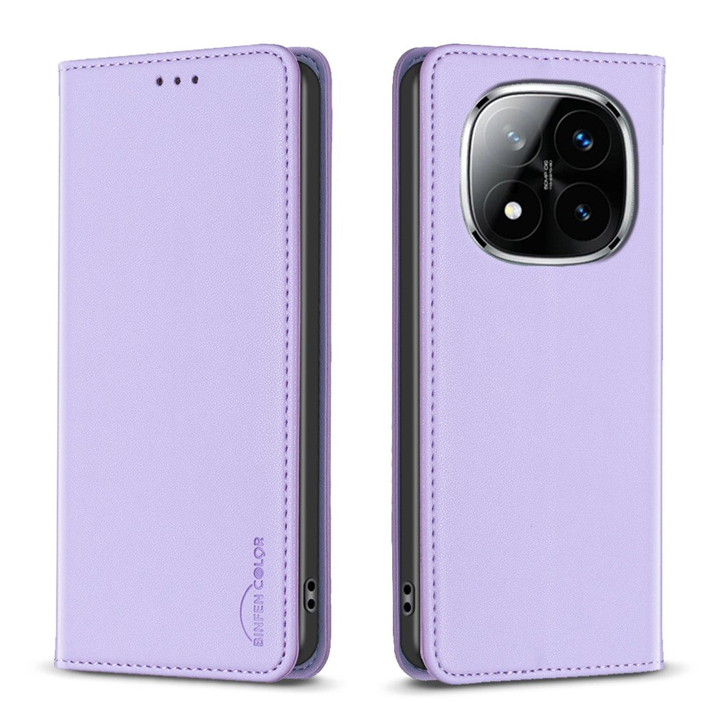 BINFEN COLOR BF18 For Xiaomi Redmi Note 14 Pro+ 5G / Note 14 Pro 5G / Poco X7 5G Leather Case Card Slots Phone Cover